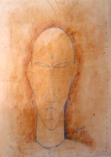 MODIGLIANI -ORIGINAL Watercolor and Pencil -Written pHD APPROVAL- Hand Signed Caryatid-Appraisal- Perfect signature- Striking.