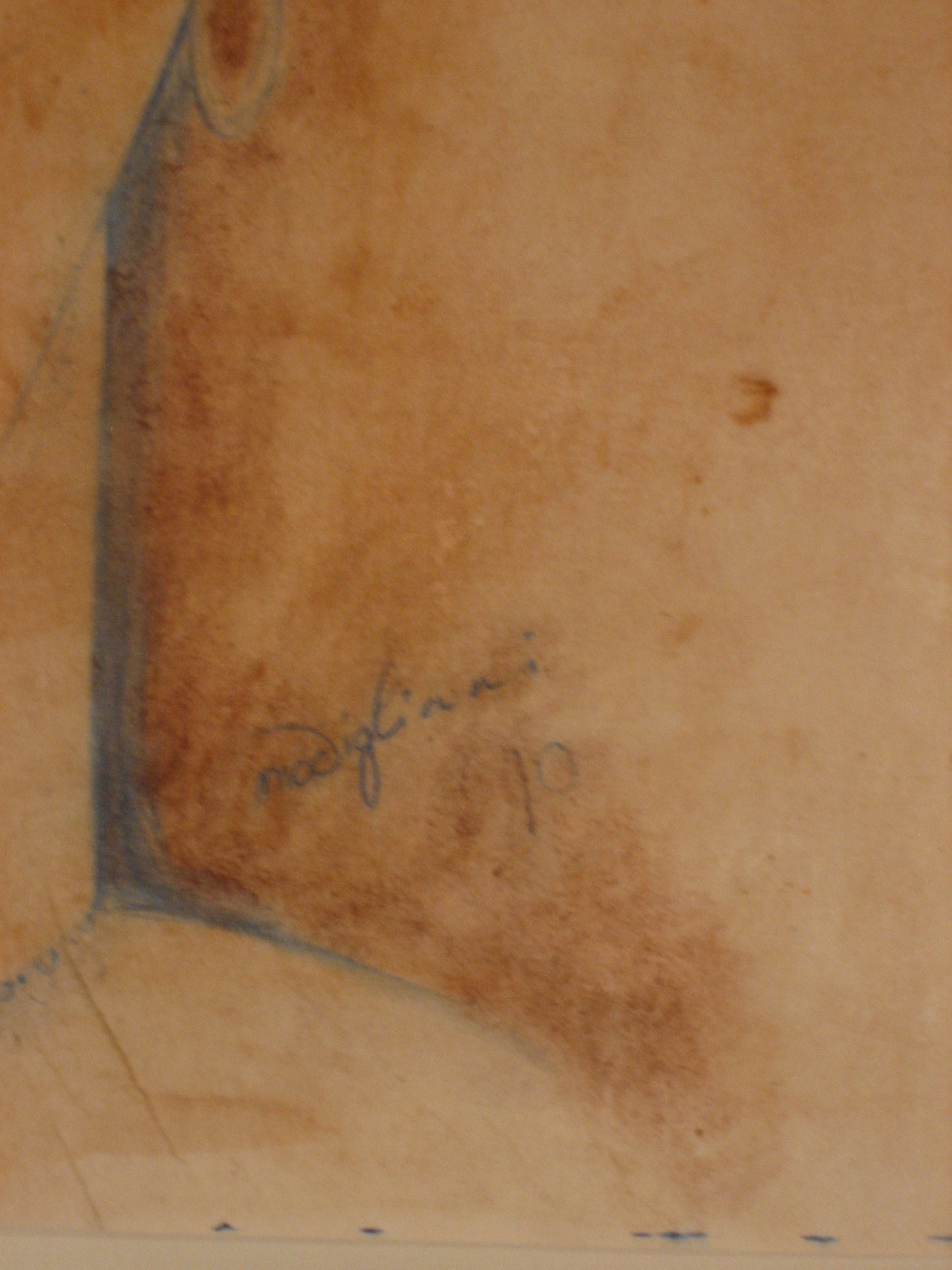 MODIGLIANI -ORIGINAL Watercolor and Pencil -Written pHD APPROVAL- Hand Signed Caryatid-Appraisal- Perfect signature- Striking.