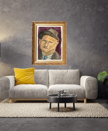 MODIGLIANI- Original WATERCOLOR- "Max Beckman"- signed, Nice paperwork -pHD APPROVAL- Perfect Signature- Flat Ship- A Beauty!