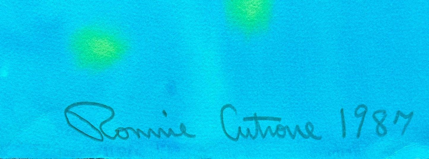 RONNIE CUTRONE- Original Watercolor, "Magic Carpet Ride"-signed-One of A Kind-Warhol, Haring Era- This Piece Is Auctionable!