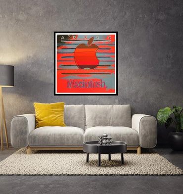 Apple Wall Art Full sized 38 X 38 – Square Andy Warhol Trial Screen Print Paper Wall Art Perfect for Above Couch