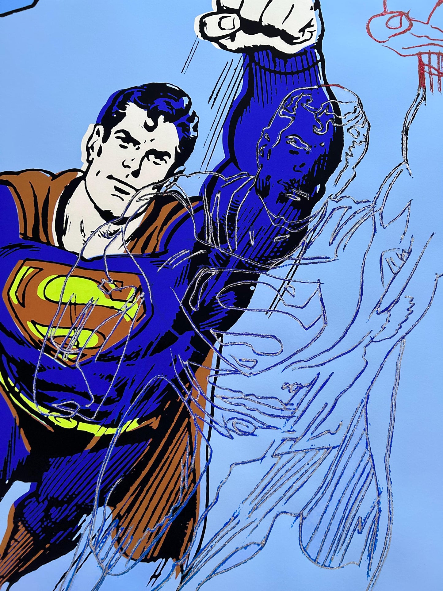 Full sized Andy WARHOL- 2 “SUPERMAN” TRIALS- Screenprints -Myths- Both Diamond Dust- Flat Ship- 2 Stunning Pieces- Best Quality
