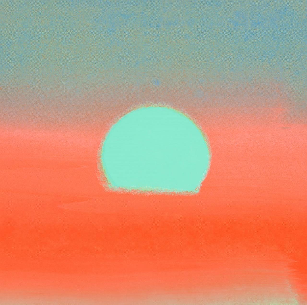Sunset Wall Art - Andy Warhol Screen Print Above Couch Paper Wall Art Available Full 36 X 36 Size
