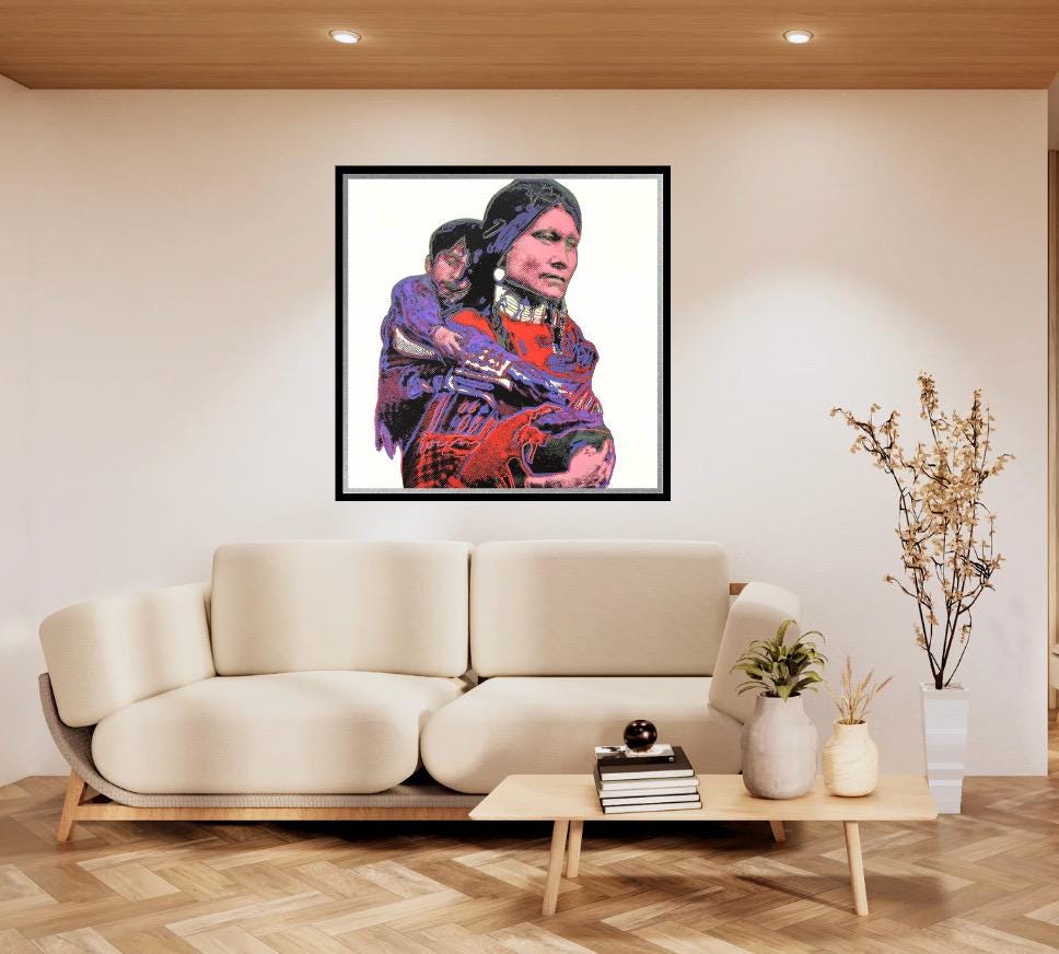 Full sized Andy WARHOL “MOTHER CHILD”- Trial Screenprint- Cowboys Indians - Fast Flat Ship- Museum Board- Best Quality- Flat Shipping