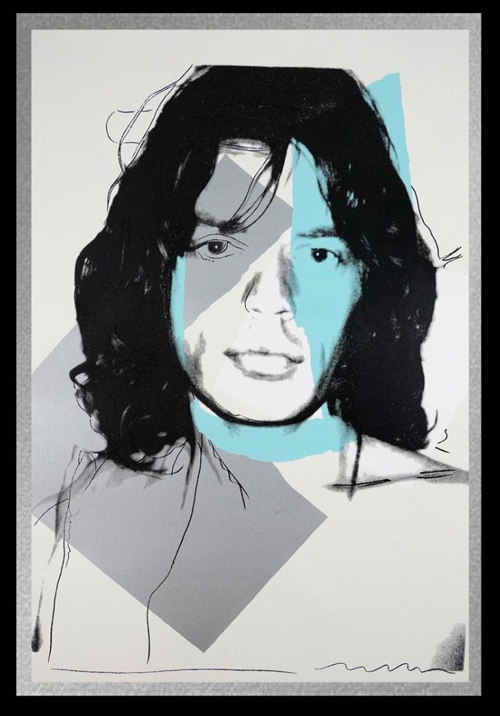 Full sized WARHOL- Complete "MICK JAGGER" Suite (10)- All Silkscreens-(Screenprints)- Unsigned Proof Edition-Highest Quality- Shipped Flat