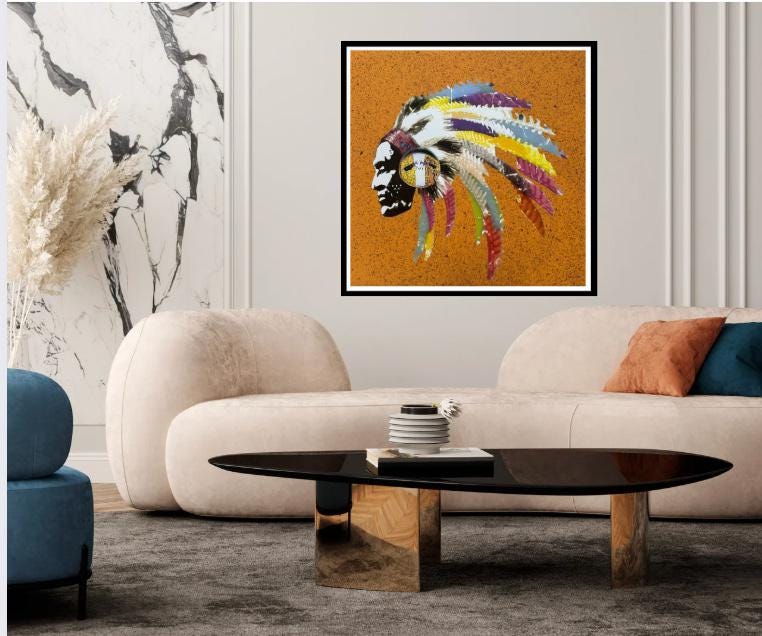 Full sized FENZOLINI "TRIBAL PRIDE"- Screenprint- Speckled Trial- Hand Signed, Numbered- Warhol Influenced - Flat Ship- See Short Video!