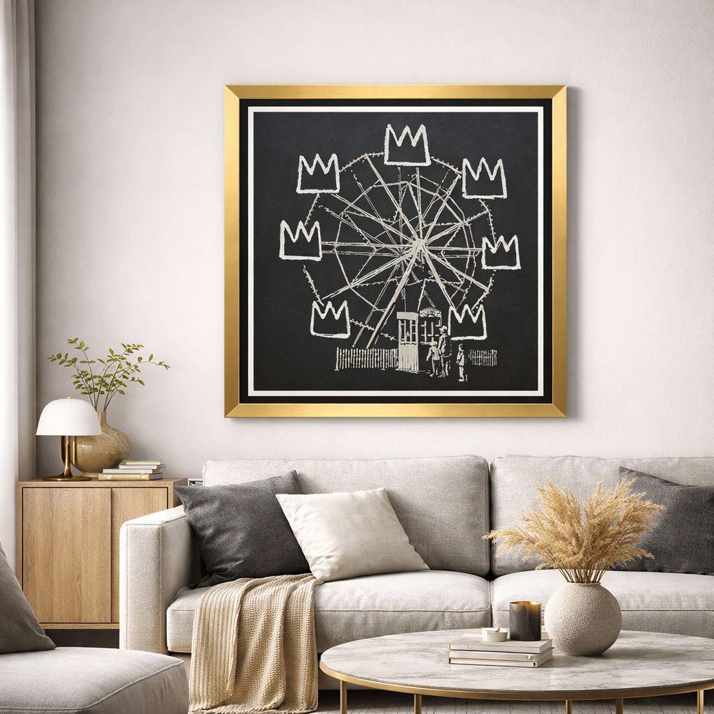 BANKSY "Banksquiat" – Gray and Black – Signed Screenprint – Iconic Grafitti Street Art | Iconic Street Art