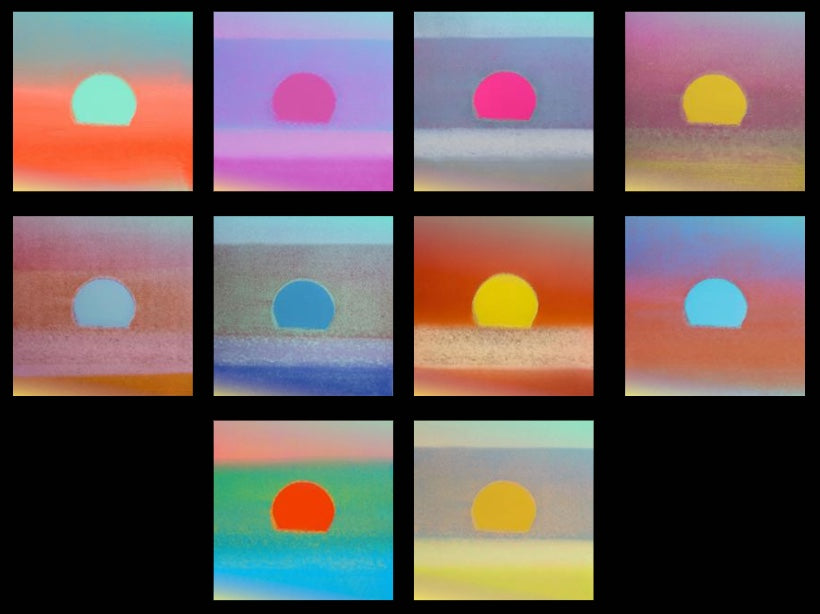 ANDY WARHOL-10 Piece Pkg: "Sunset" Screenprints-Multicolor-You Choose 10-Save Big!