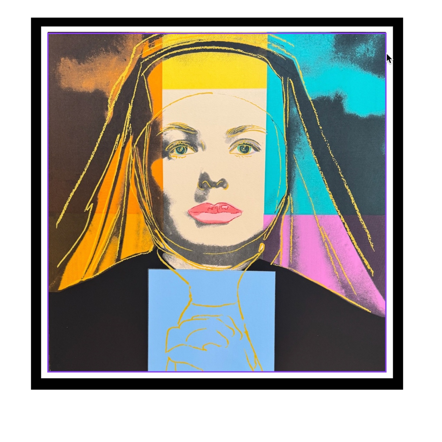 ANDY WARHOL"Ingrid Bergman- the Nun" #314 -Layered Silkscreen Proof- Superb Quality- Unsigned-38x38" | Pop Art