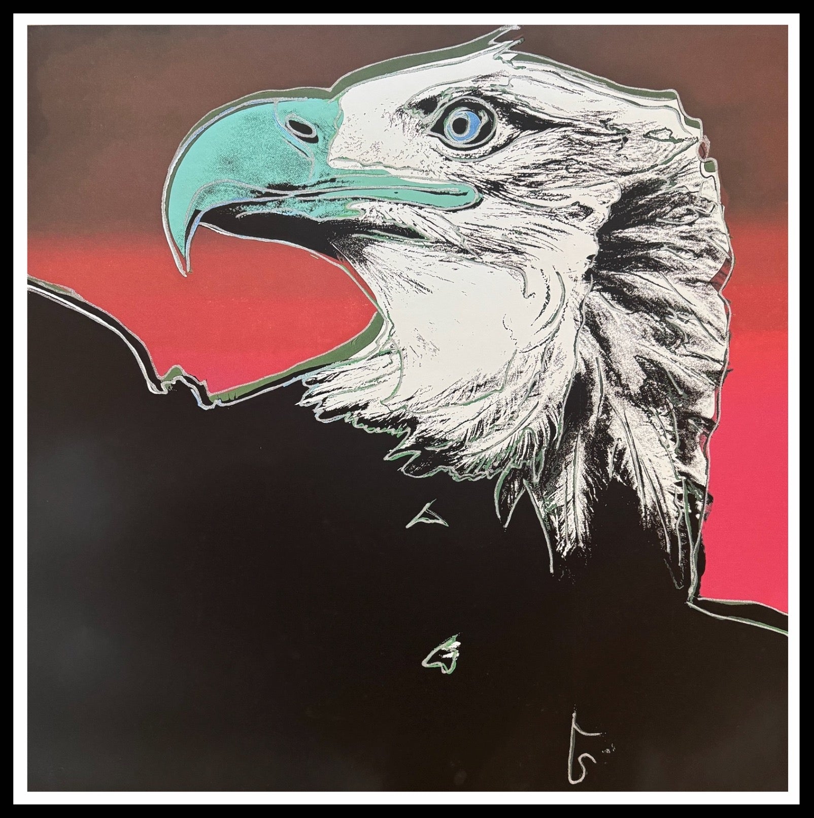 WARHOL、BALD EAGLE、希少画集画、新品高級額、額装付 WARHOL、BALD EAGLE、希少画集画、新品高級額、額装付、状態良好、油彩