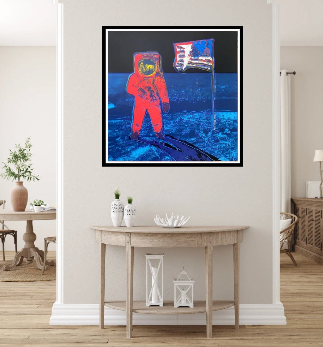 ANDY WARHOL"Moonwalk" #405 -Royal Blue Trial Layered Silkscreen- Unsigned Proof- Museum Quality- 38x38" Pop Art Masterpiece