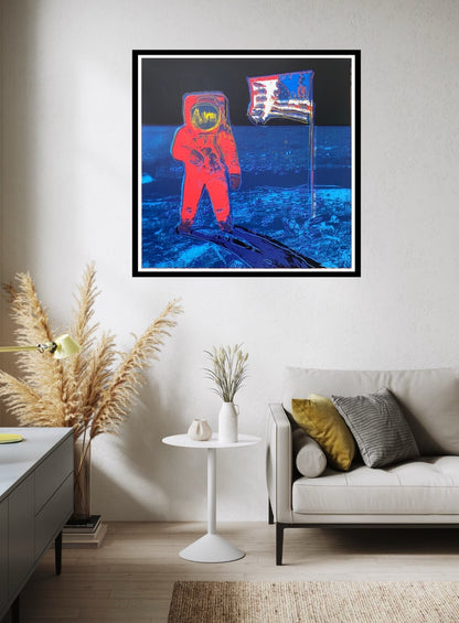 ANDY WARHOL"Moonwalk" #405 -Royal Blue Trial Layered Silkscreen- Unsigned Proof- Museum Quality- 38x38" Pop Art Masterpiece