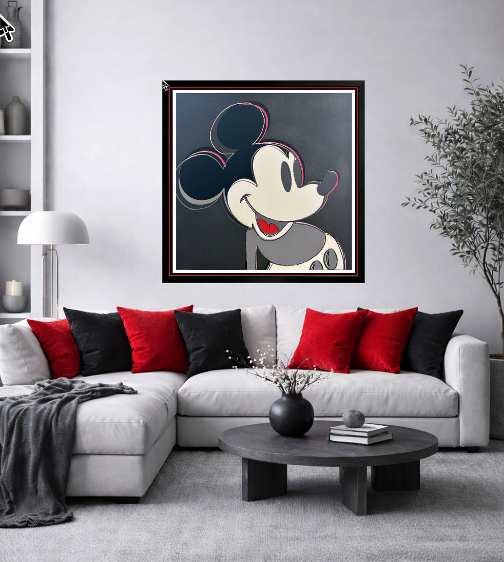 ANDY WARHOL "Mickey Mouse" FS # 265- Silkscreen-Myths- Museum Board- Diamond Dust- 38 x 38" Pop Art Masterpiece | Museum Quality