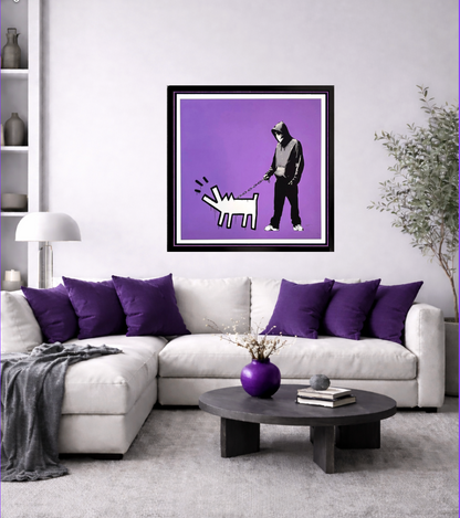 BANKSY "Barking Dog-Purple"- Screenprint Signed- Full Sized- Urban Street Graffiti | Iconic Street Art