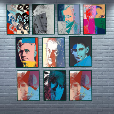 ANDY WARHOL– Complete Suite 10 "Jews of 20th Century" Layered SILKSCREENS- Unsigned Proofs- Museum Quality-Wall Art-36X36" Iconic Series! (Copy)