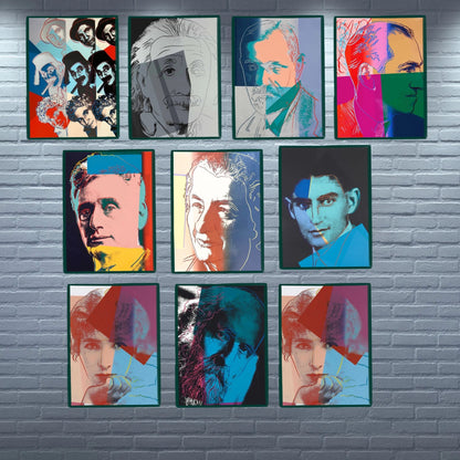 ANDY WARHOL– Complete Suite 10 "Jews of 20th Century" Layered SILKSCREENS- Unsigned Proofs- Museum Quality-Wall Art-36X36" Iconic Series! (Copy)