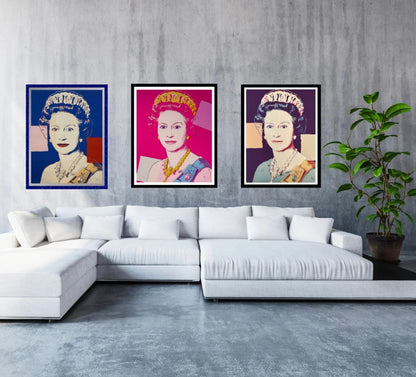 ANDY WARHOL-4 Piece Pkg: “Queen Elizabeth" Screenprints #334-337- Proof Edition with Diamond Dust-Top Quality- Shipped Flat- Beautiful