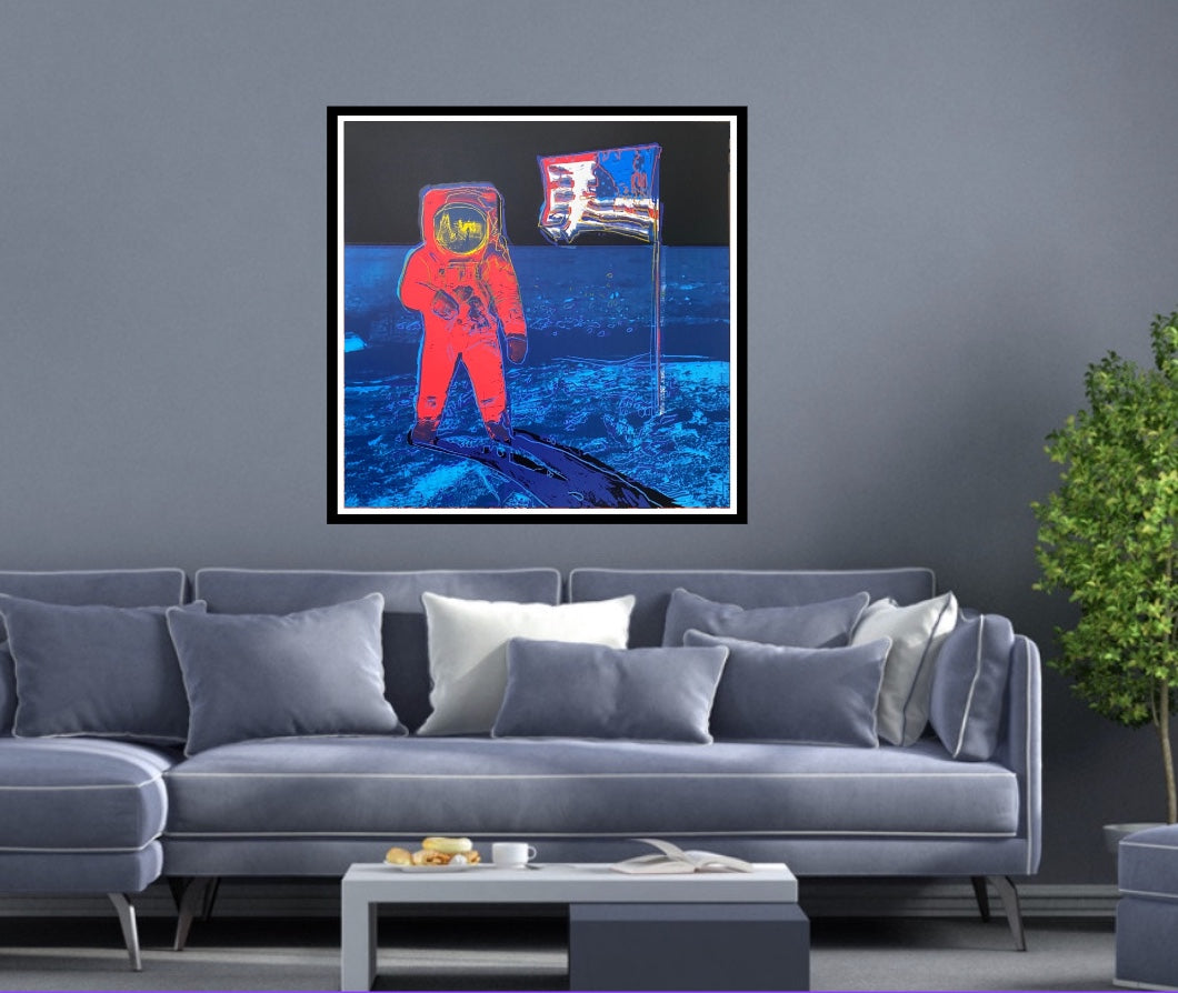 ANDY WARHOL"Moonwalk" #405 -Royal Blue Trial Layered Silkscreen- Unsigned Proof- Museum Quality- 38x38" Pop Art Masterpiece