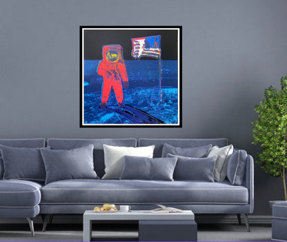 ANDY WARHOL"Moonwalk" #405 -Royal Blue Trial Layered Silkscreen- Unsigned Proof- Museum Quality- 38x38" Pop Art Masterpiece