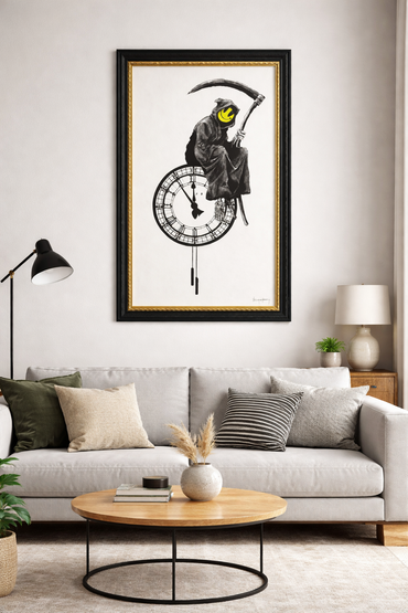 BANKSY -"GRIN REEPER" -Screenprint- Hand Signed - 17 5/8 x 27 5/8" Shipped Flat | Iconic Street Art