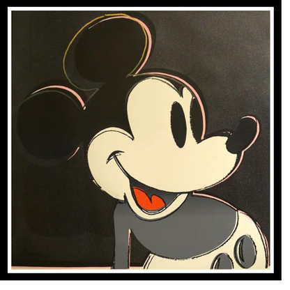 ANDY WARHOL "Mickey Mouse" FS # 265- Layered Silkscreen-Myths- Diamond Dust- Superb Quality 38 x 38" Top 10!