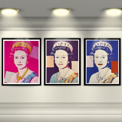 ANDY WARHOL-3 Piece Pkg: “Queen Elizabeth" Screenprints #335-337- Proof Edition with Diamond Dust-Top Quality- Shipped Flat- Beautiful (Copy)