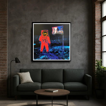 ANDY WARHOL "Moonwalk" FS #405 -Dark Blue Silkscreen Proof- Museum Quality- Unsigned-38x38" Wall Art