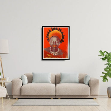 ANDY WARHOL “Queen Natombi Twala" #348–Orange Trial Proof- Screenprint-Diamond Dust-Museum Quality-Full Sized Wall Art