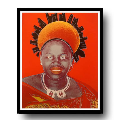 ANDY WARHOL “Queen Natombi Twala" #348–Orange Trial Proof- Screenprint-Diamond Dust-Museum Quality-Full Sized Wall Art
