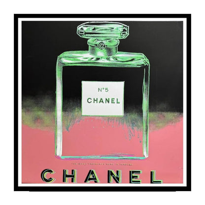 ANDY WARHOL "Chanel"- Pink/Green Trial Proof Screenprint- Diamond Dust - Museum Board - 38x38" Wall Art
