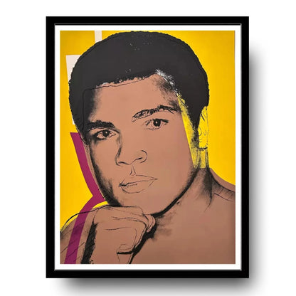 Andy WARHOL- "MUHAMMAD ALI" - Yellow/ Tan Screenprint - Unsigned - Museum Board - 40x30"