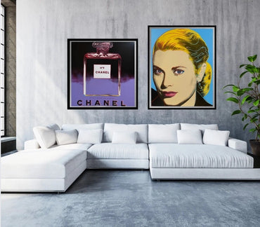 ANDY WARHOL 2-Piece Pkg.-"Chanel &  Grace Kelly"- Silkscreen Proofs- Museum Board- Full sized Wall Art
