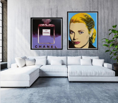 ANDY WARHOL 2-Piece Pkg.-"Chanel &  Grace Kelly"- Silkscreen Proofs- Museum Board- Full sized Wall Art