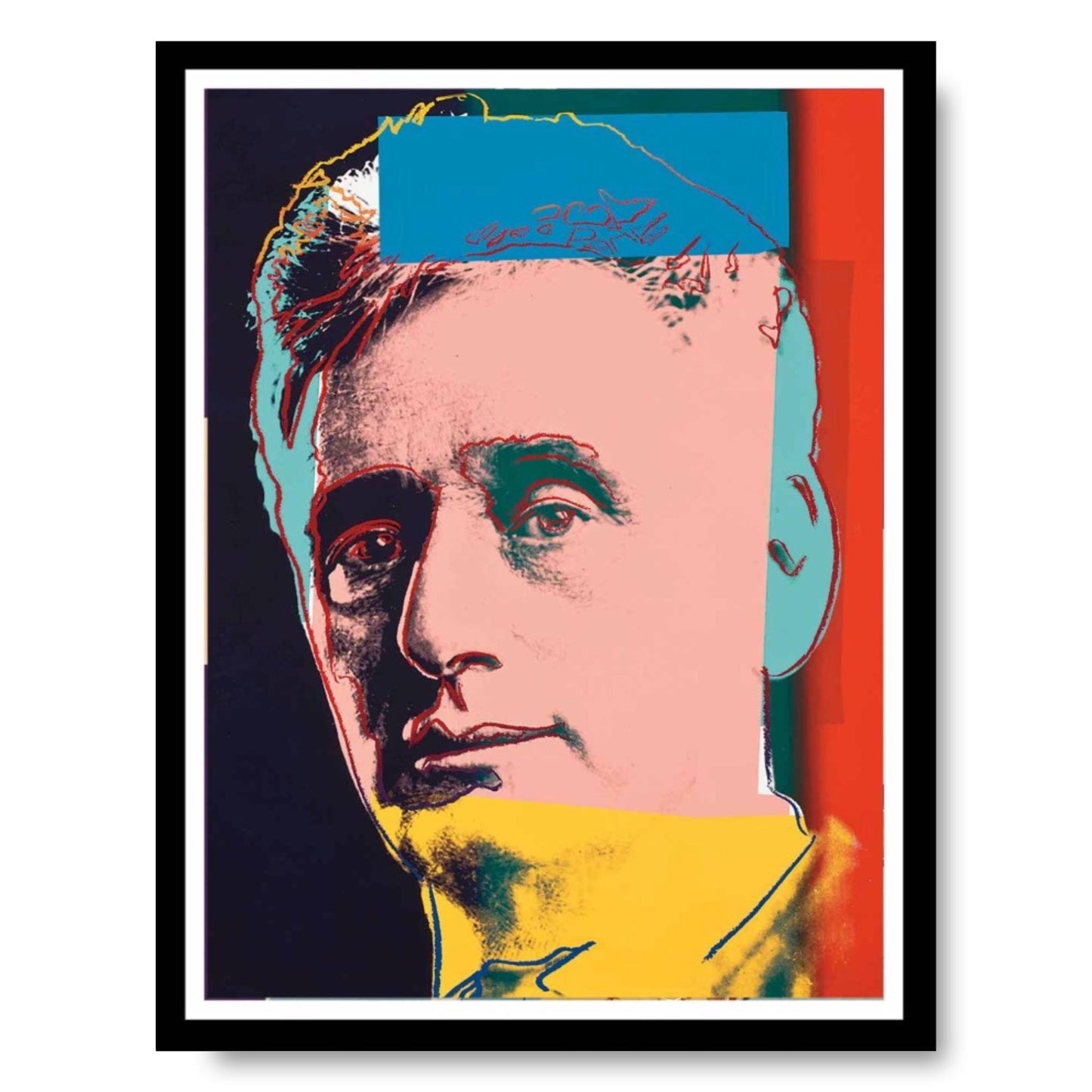 Colorful abstract portrait with a black frame