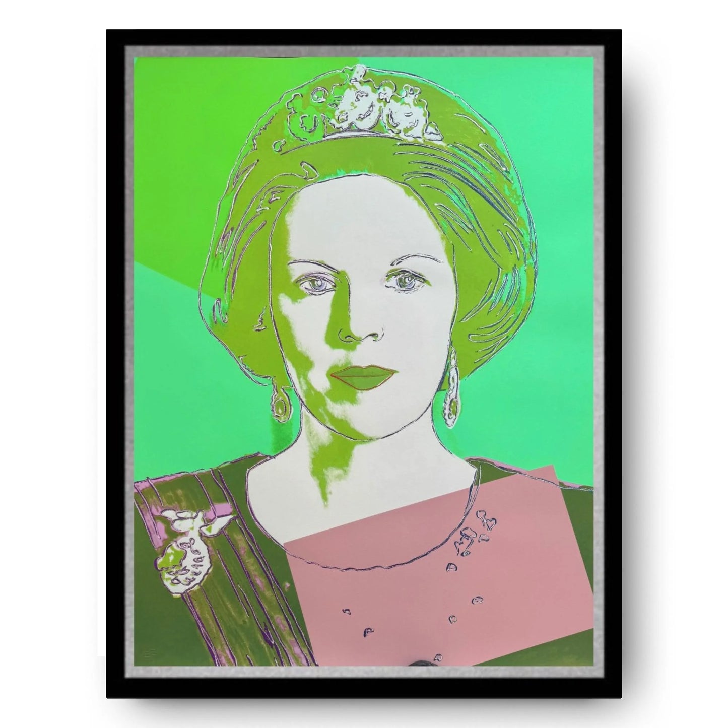 ANDY WARHOL “Queen Beatrix Netherlands" #341– Trial Proof Green