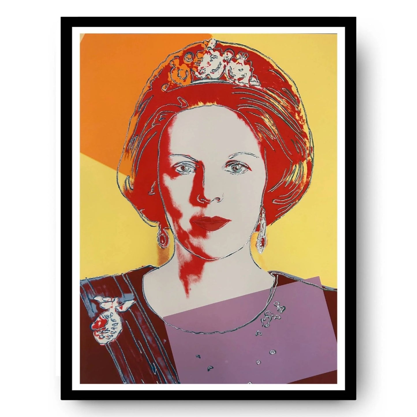 ANDY WARHOL “Queen Beatrix Netherlands" #341– Trial Proof Yellow Orange