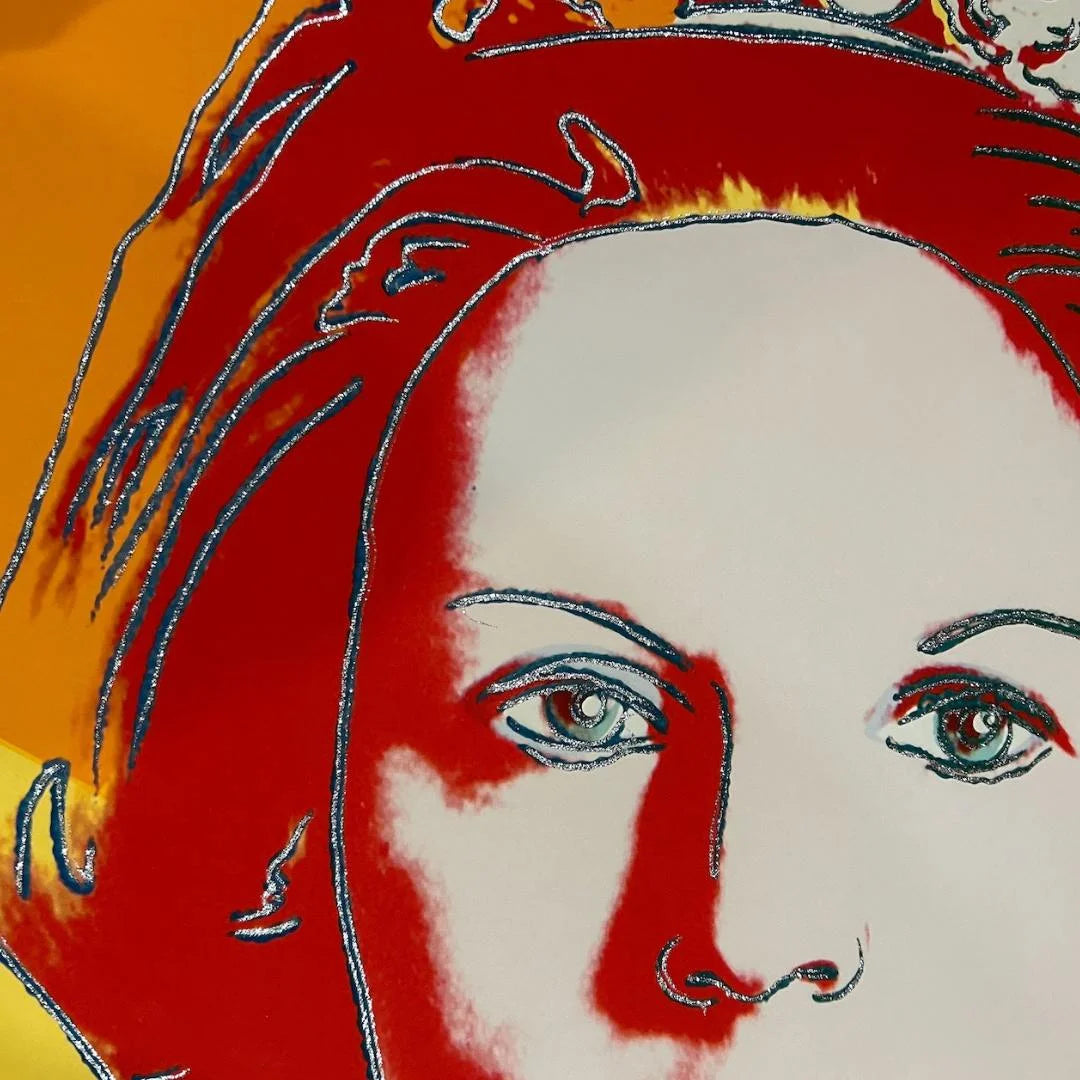 ANDY WARHOL “Queen Beatrix Netherlands" #341– Trial Proof Yellow Orange Print quality detailed closeup