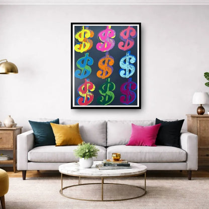 ANDY WARHOL “$9 Dollar Bill"- Trial -Silkscreen- 40x32" - Superb Quality - Large Wall Art