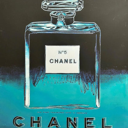 ANDY WARHOL – "Chanel"- Teal Trial Proof Screenprint- Diamond Dust-Ads Suite -38x38" Wall Art
