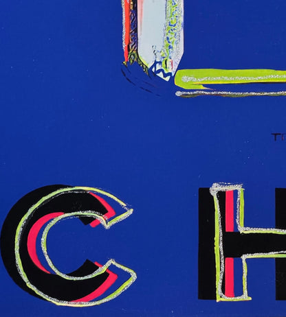 ANDY WARHOL – "Chanel"- Royal Blue/Orange Trial Proof Screenprint- Diamond Dust-Ads Suite -38x38"