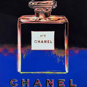 ANDY WARHOL – "Chanel"- Royal Blue/Orange Trial Proof Screenprint- Diamond Dust-Ads Suite -38x38"