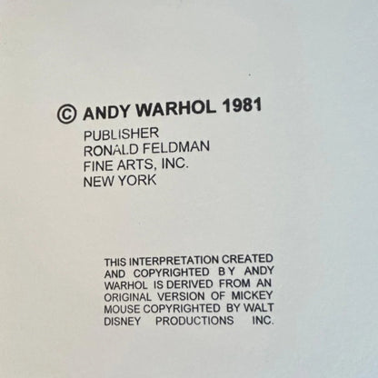ANDY WARHOL “DOUBLE MICKEY” -Trial Screenprint- Diamond Dust -Museum Board -30 1/2 x 43" Flat Ship