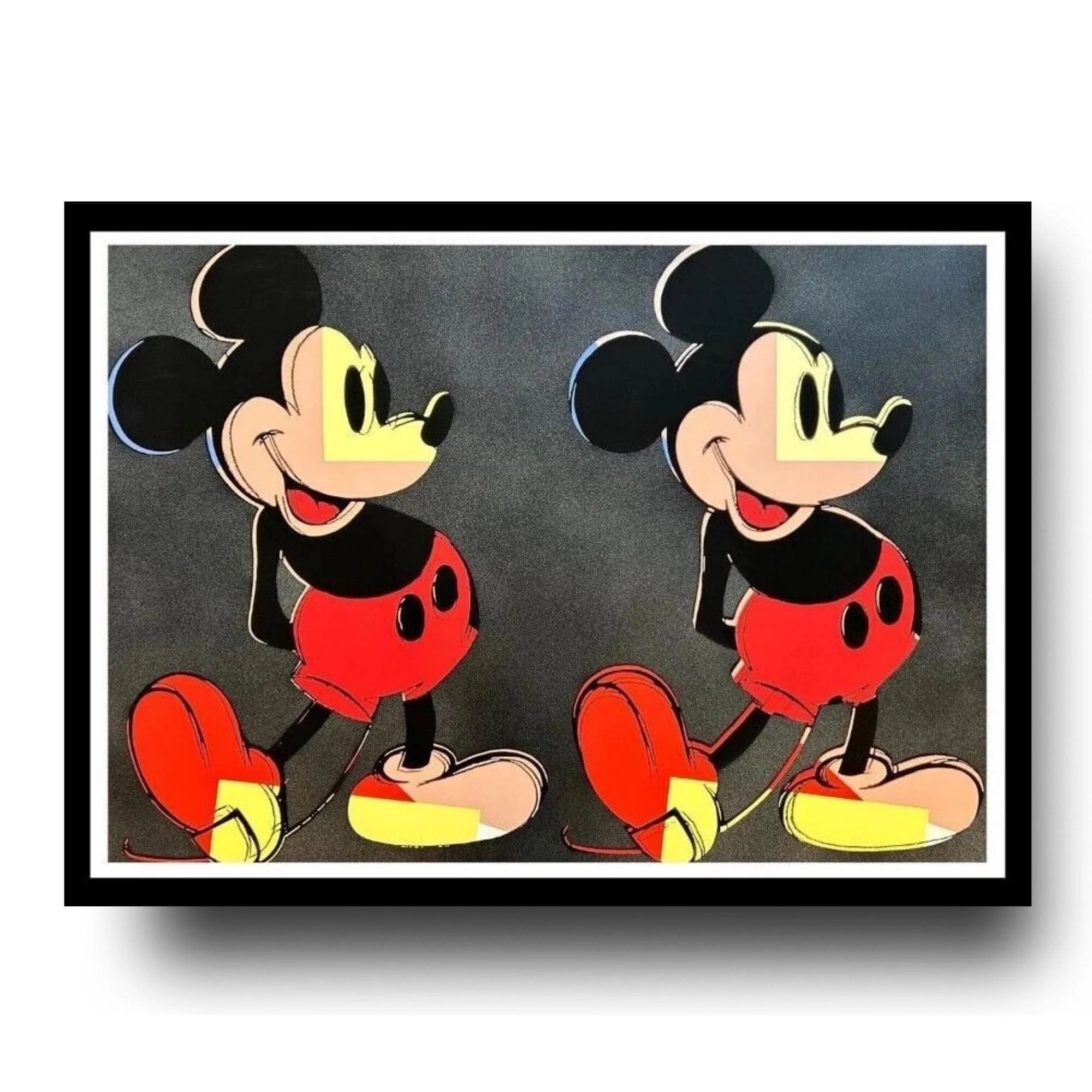 Two cartoon characters in a black frame on a white background