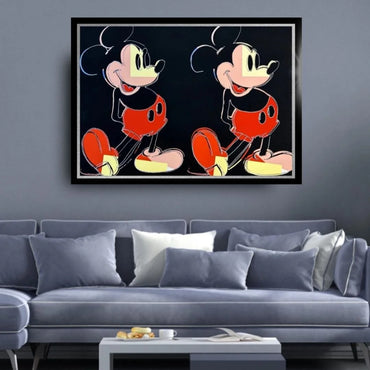 ANDY WARHOL “DOUBLE MICKEY” -Trial Screenprint- Diamond Dust -Museum Board -30 1/2 x 43" Flat Ship