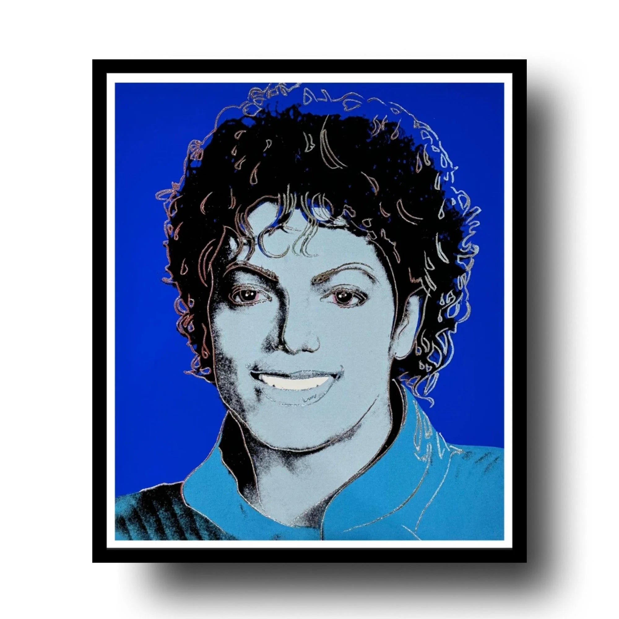 Andy Warhol Michael Jackson – Blue Screenprint Portrait Diamond Dust ...