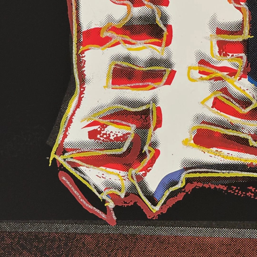 Colorful abstract design on a textured surface