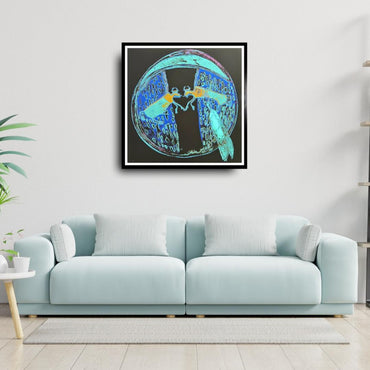 ANDY WARHOL– “Indian Shield"- Blue Trial Screenprint- Cowboys and Indians- Unsigned Proof- Museum Quality 36x36" Wall Art