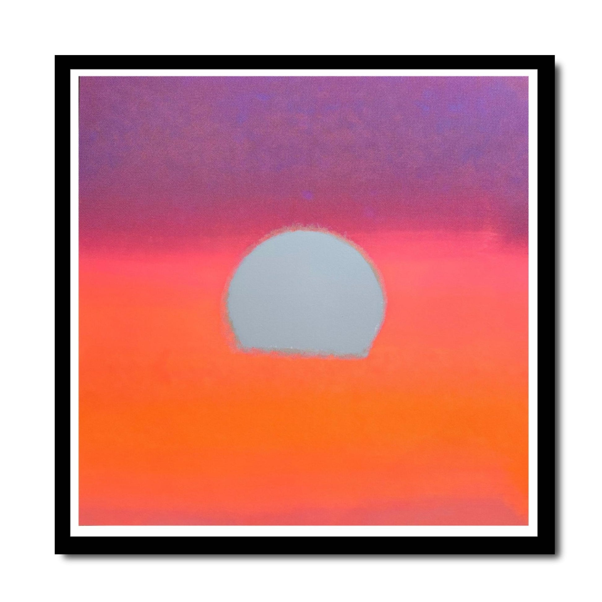 Abstract artwork with a circular shape in the center against a gradient background.