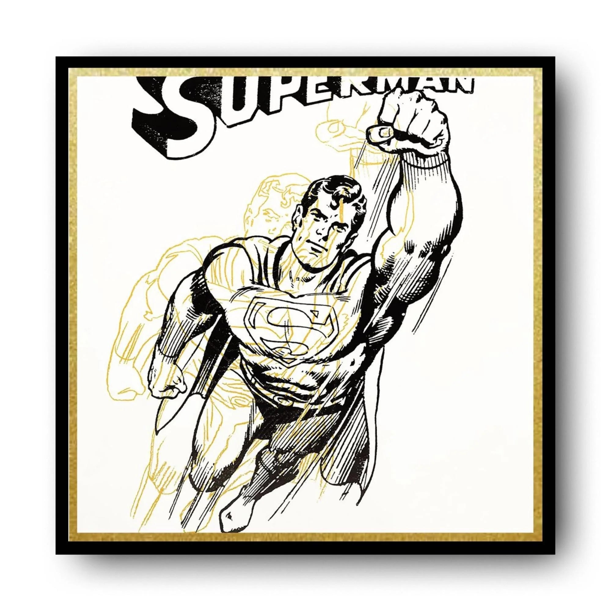 Andy Warhol- Superman (F&S II # 260) White Trial with Gold Diamond Dust