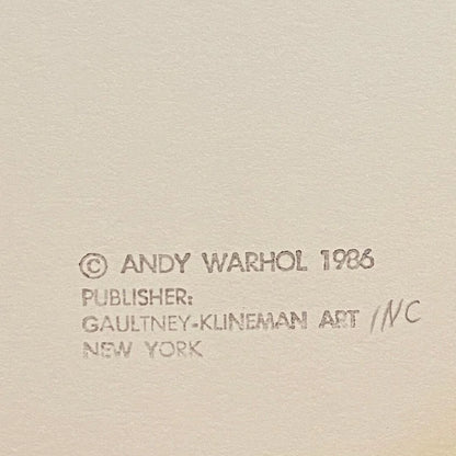 Copyright notice for Andy Warhol artwork with publisher information on a beige background